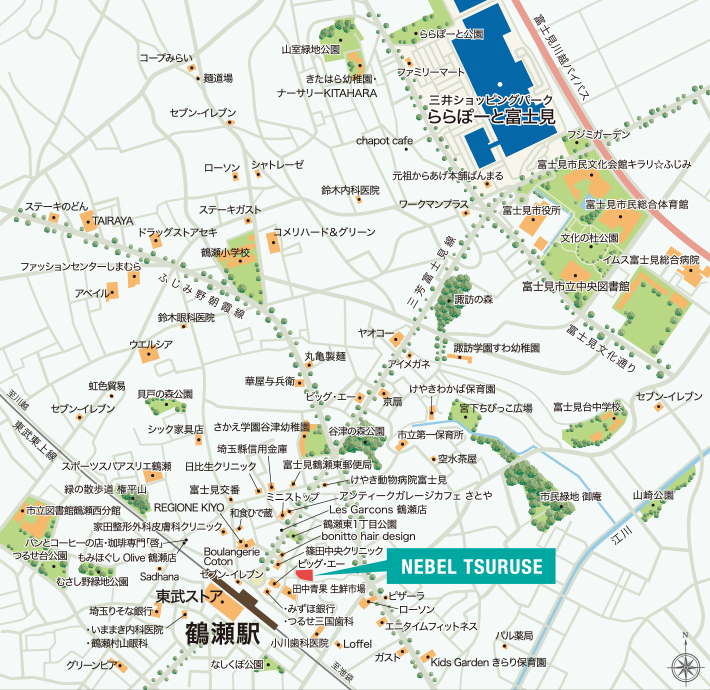 ネベル鶴瀬：案内図