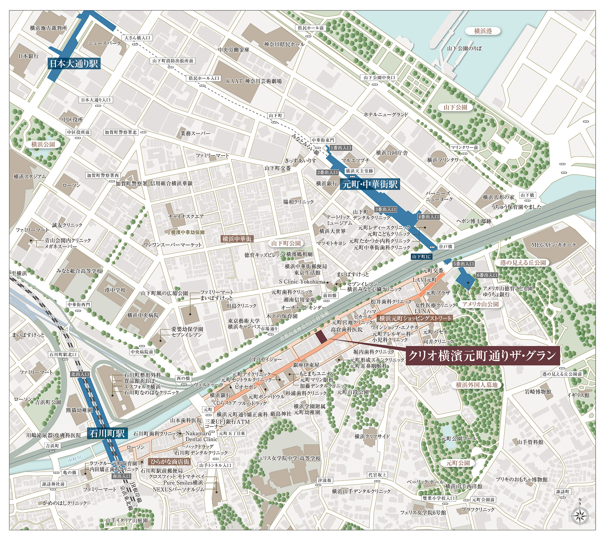 クリオ横濱元町通りザ・グラン：案内図