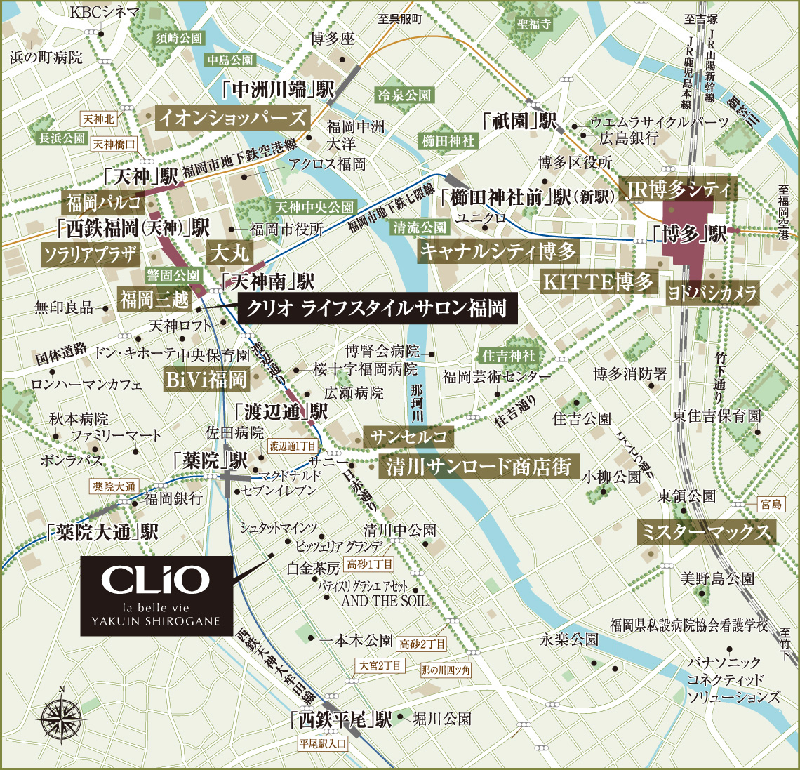 クリオ ラベルヴィ薬院白金：案内図