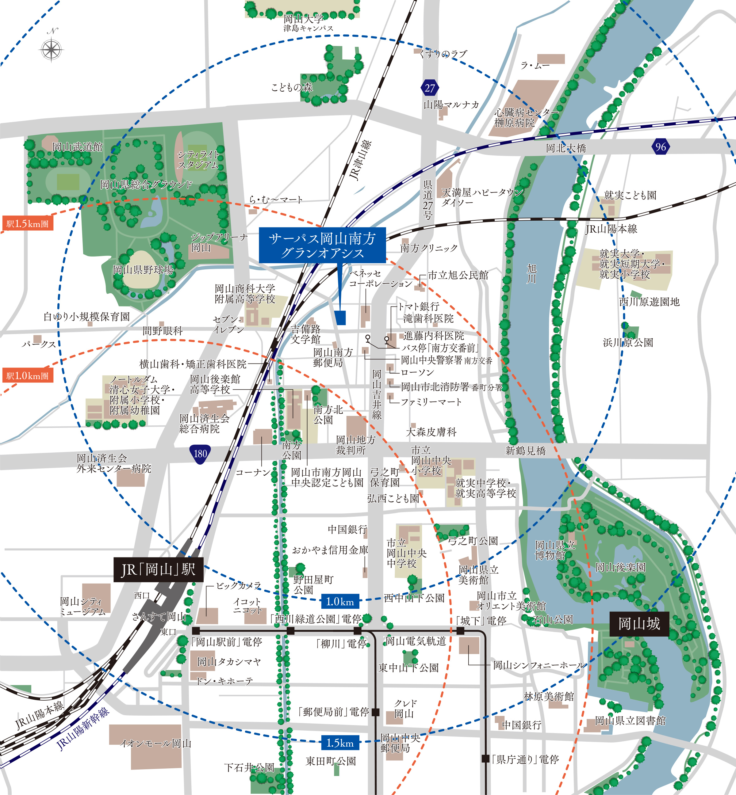 サーパス岡山南方グランオアシス：案内図