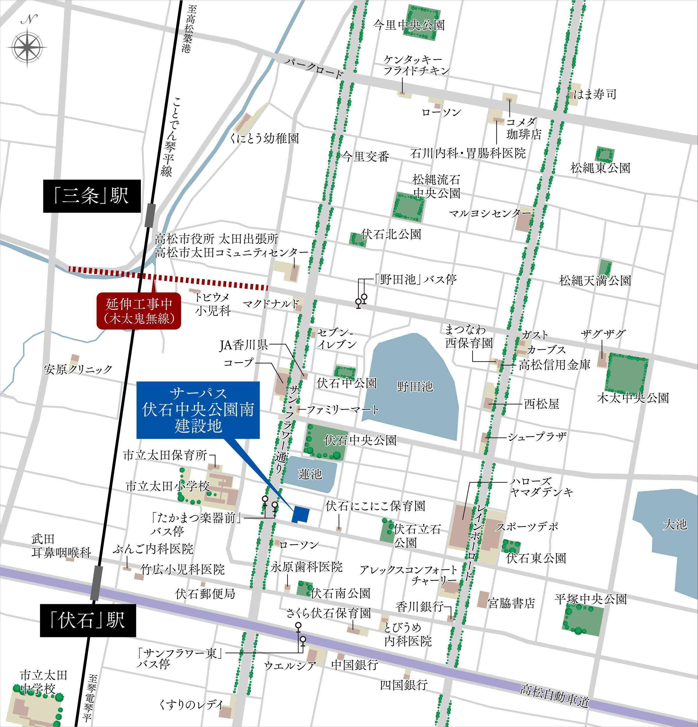 サーパス伏石中央公園南：案内図