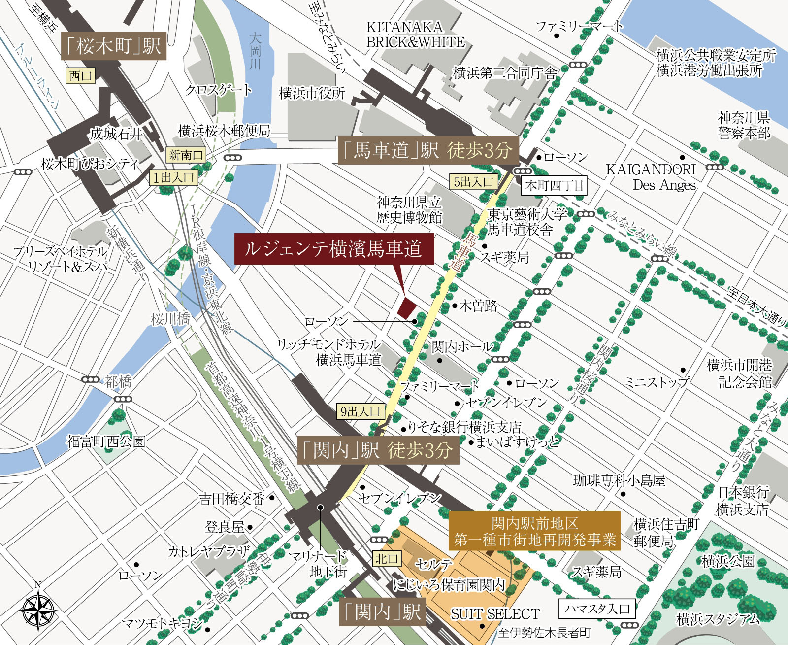 ルジェンテ横濱馬車道：案内図
