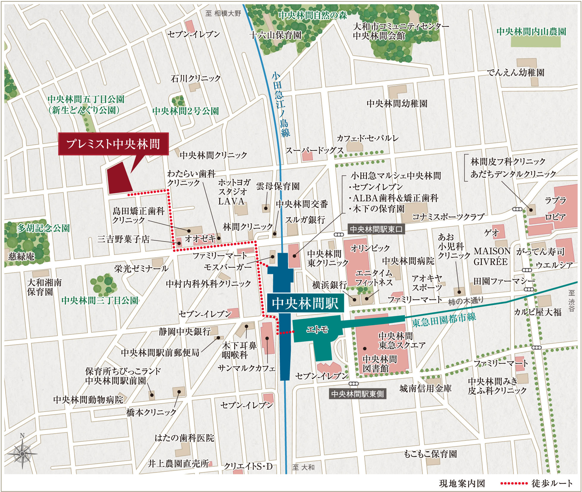 プレミスト中央林間：案内図