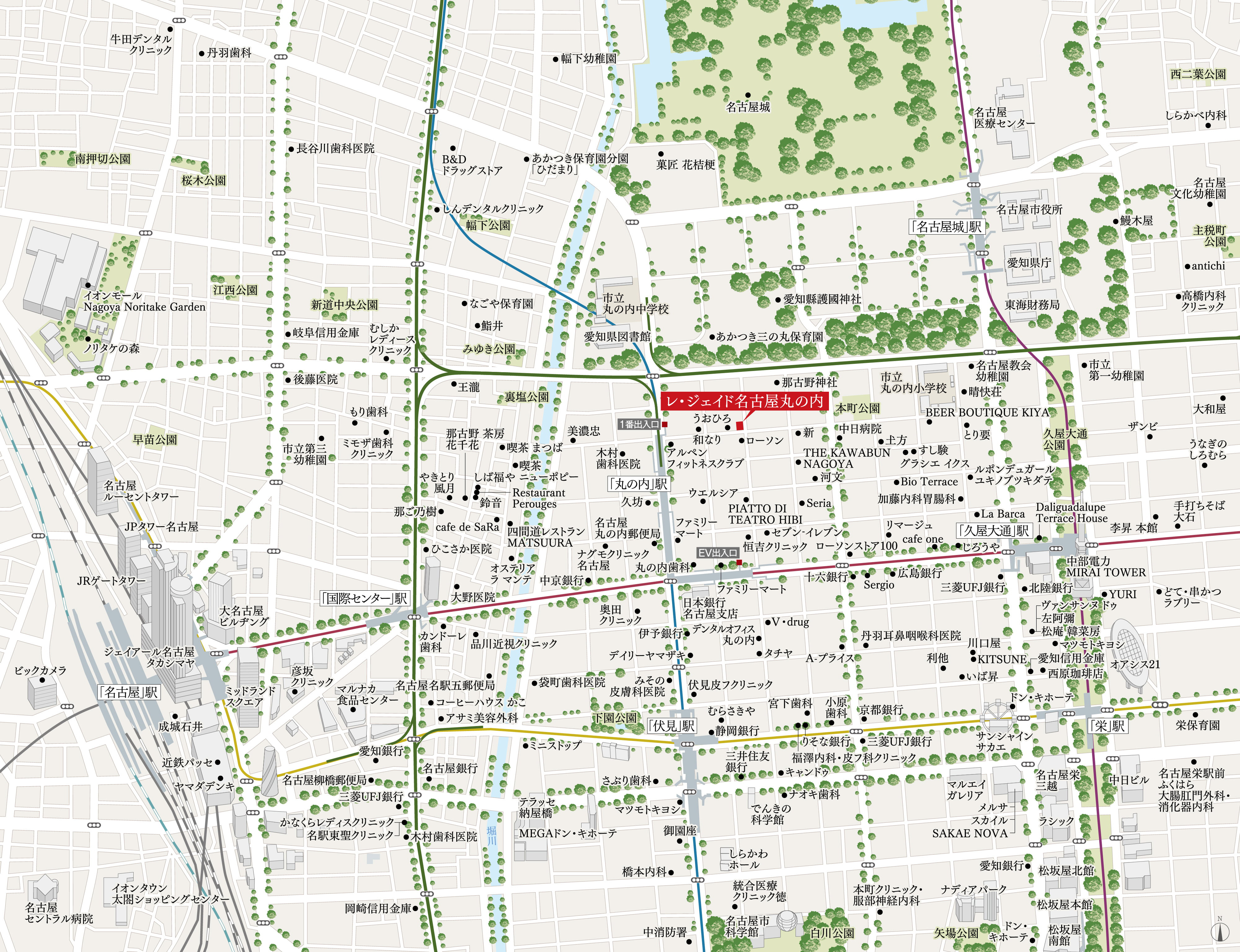 レ・ジェイド名古屋丸の内：案内図