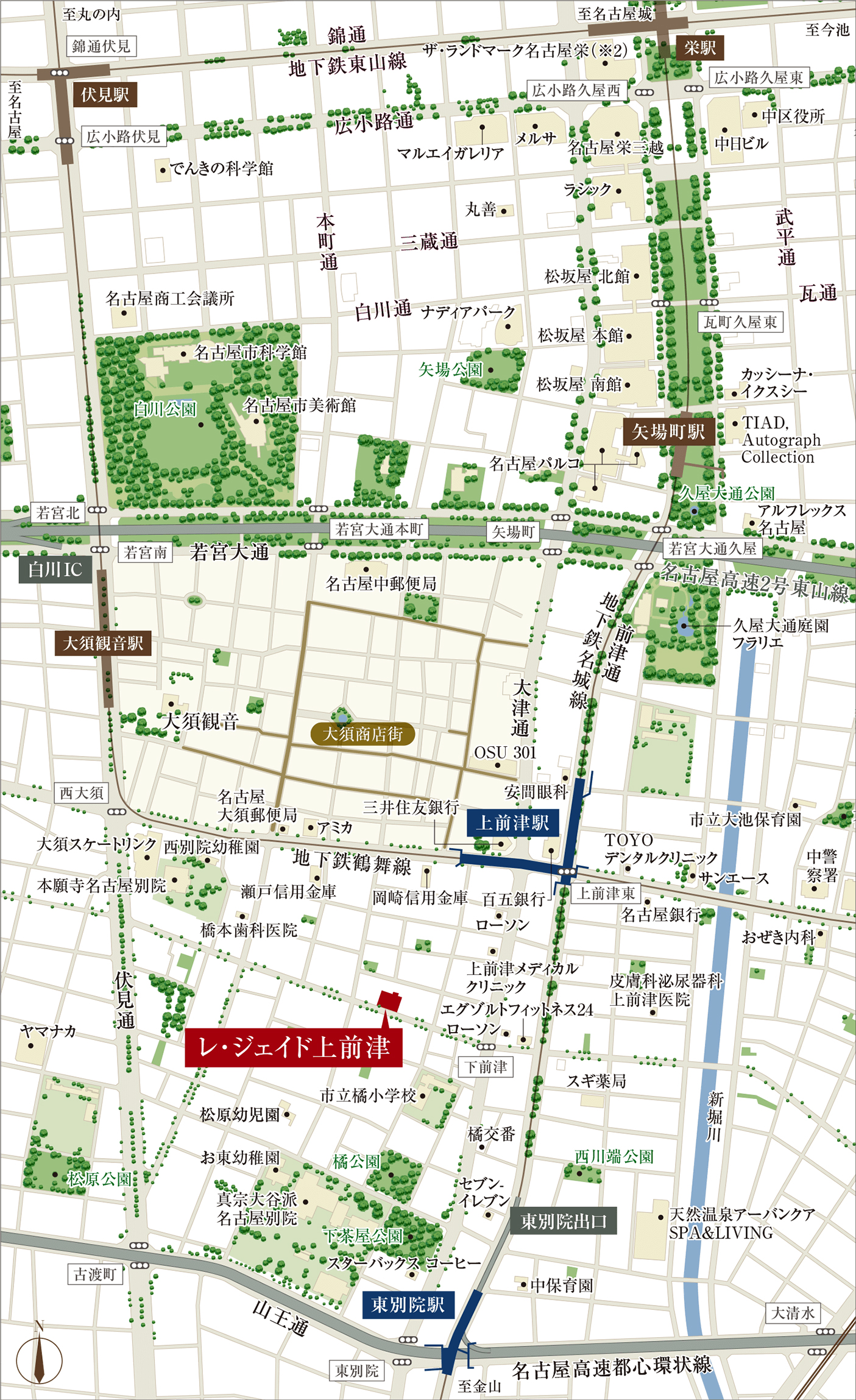 レ・ジェイド上前津：案内図