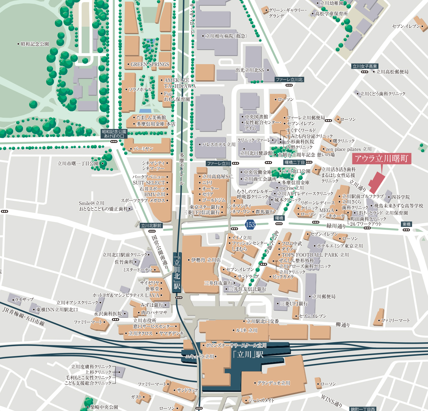 アウラ立川曙町：案内図