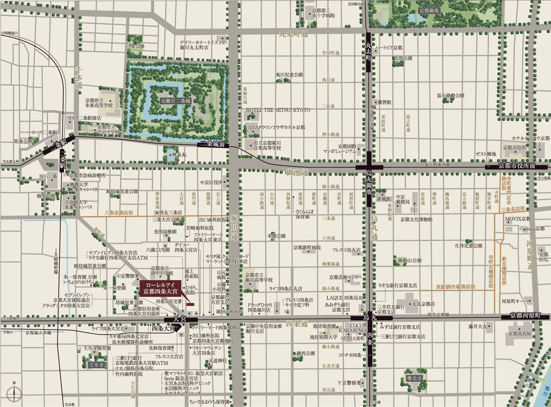 ローレルアイ京都四条大宮：案内図