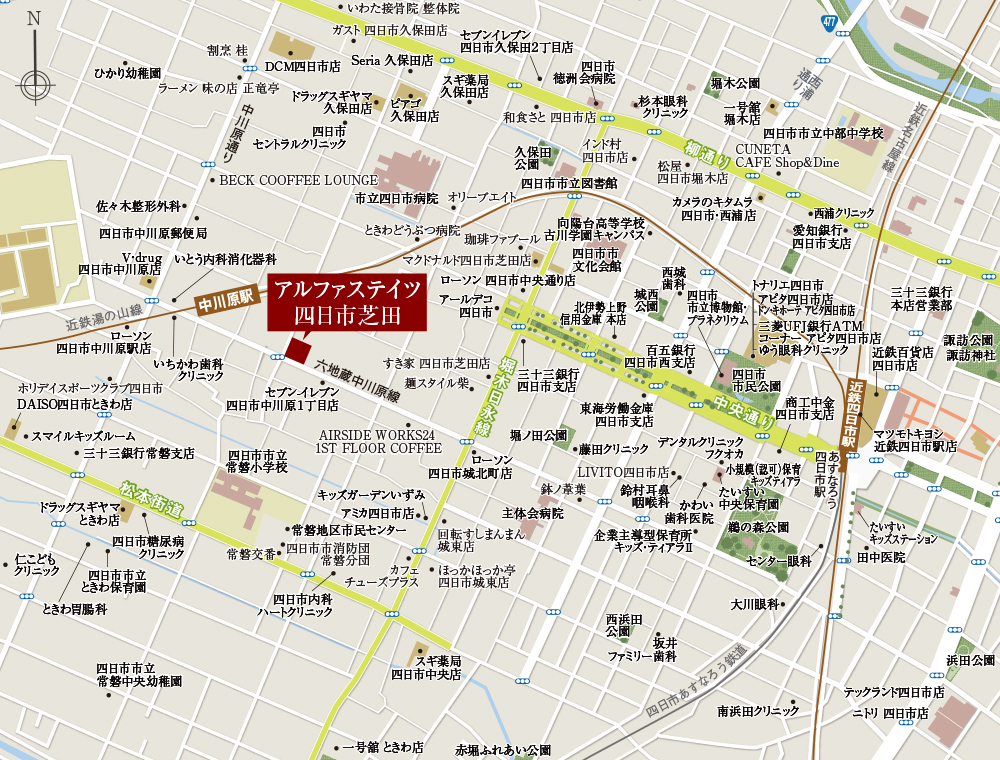 アルファステイツ四日市芝田：案内図