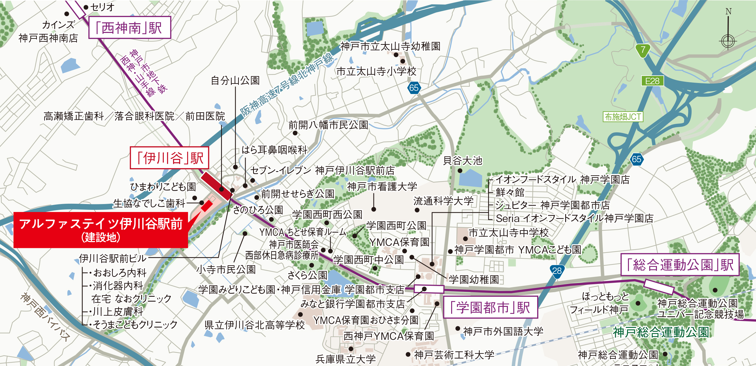 アルファステイツ伊川谷駅前：案内図