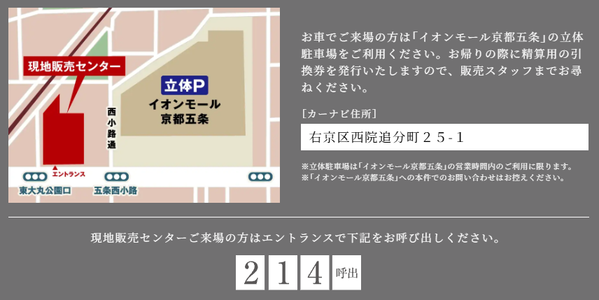 ジオ京都西院：モデルルーム地図