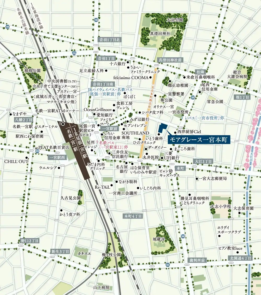 モアグレース一宮本町：案内図