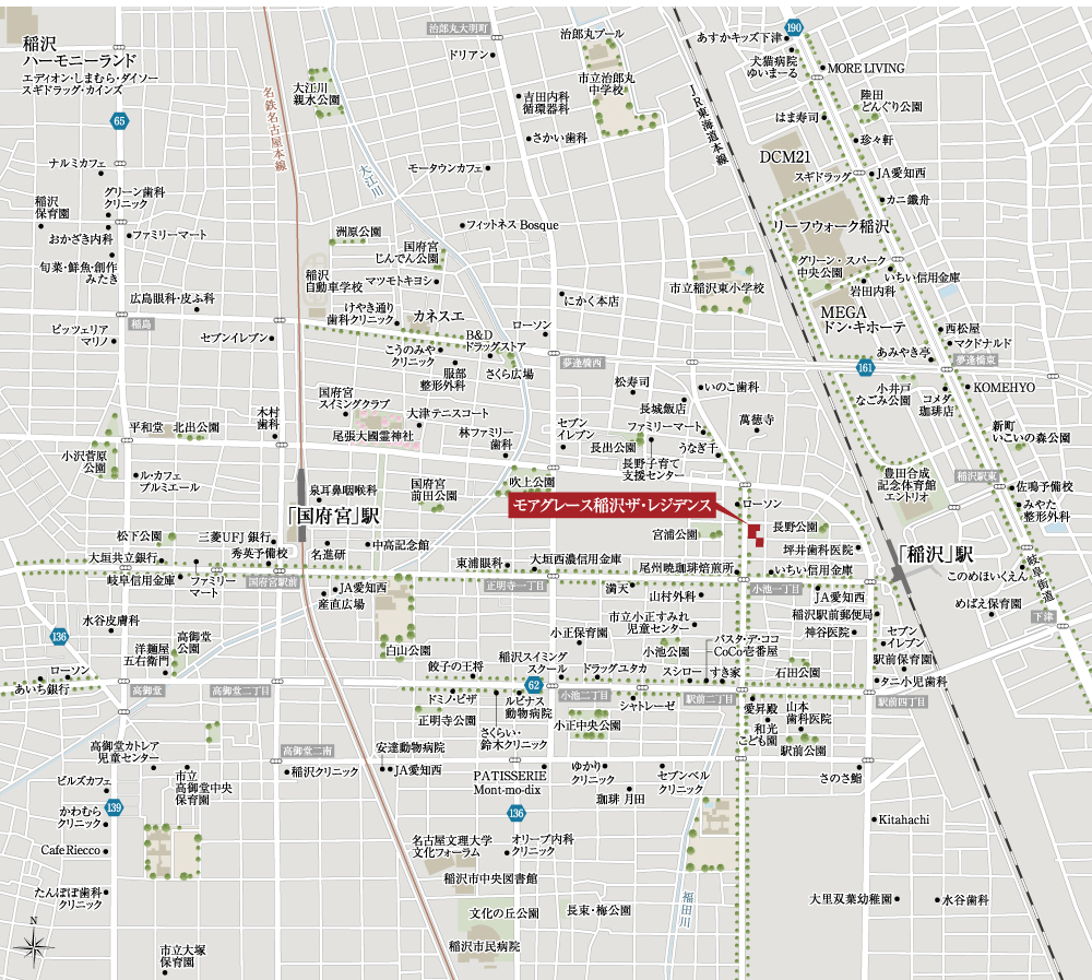 モアグレース稲沢ザ・レジデンス：案内図