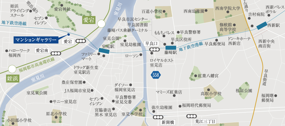 モントーレ室見リバーサイド：モデルルーム地図