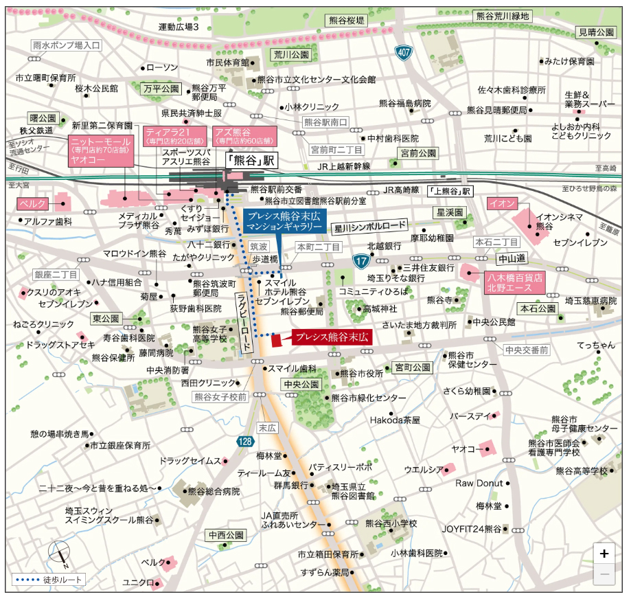 プレシス熊谷末広：モデルルーム地図