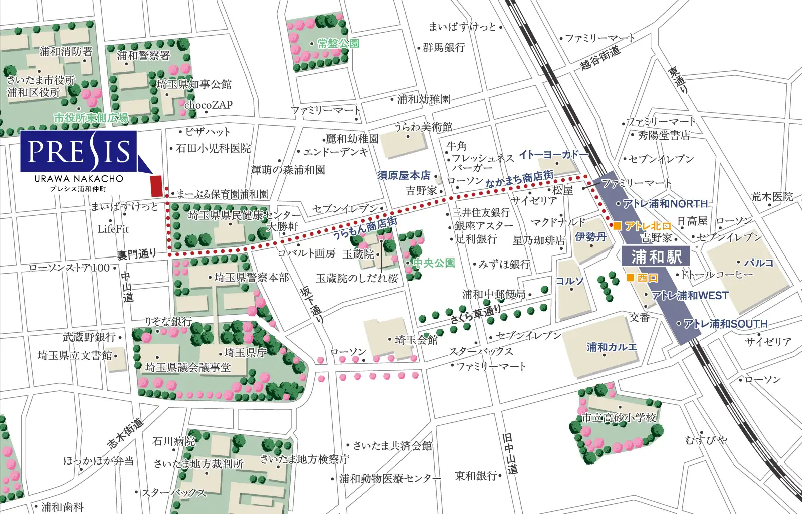 プレシス浦和仲町：案内図
