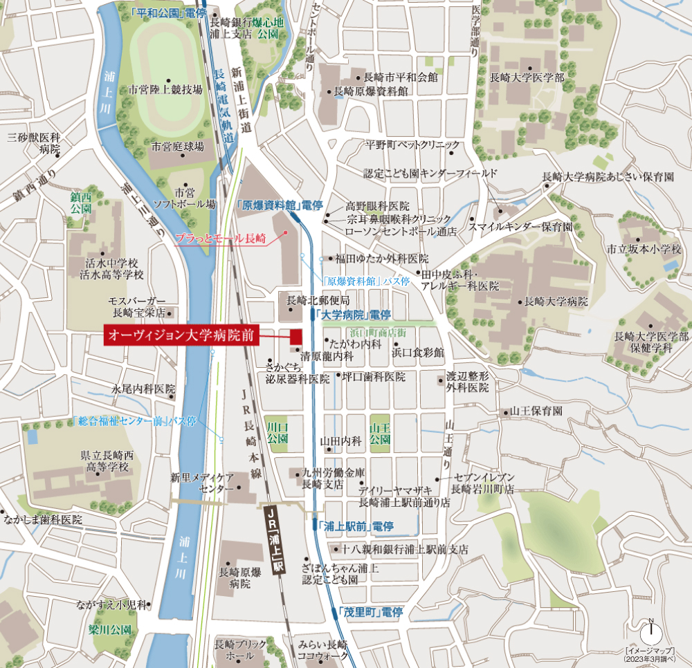 オーヴィジョン大学病院前：案内図