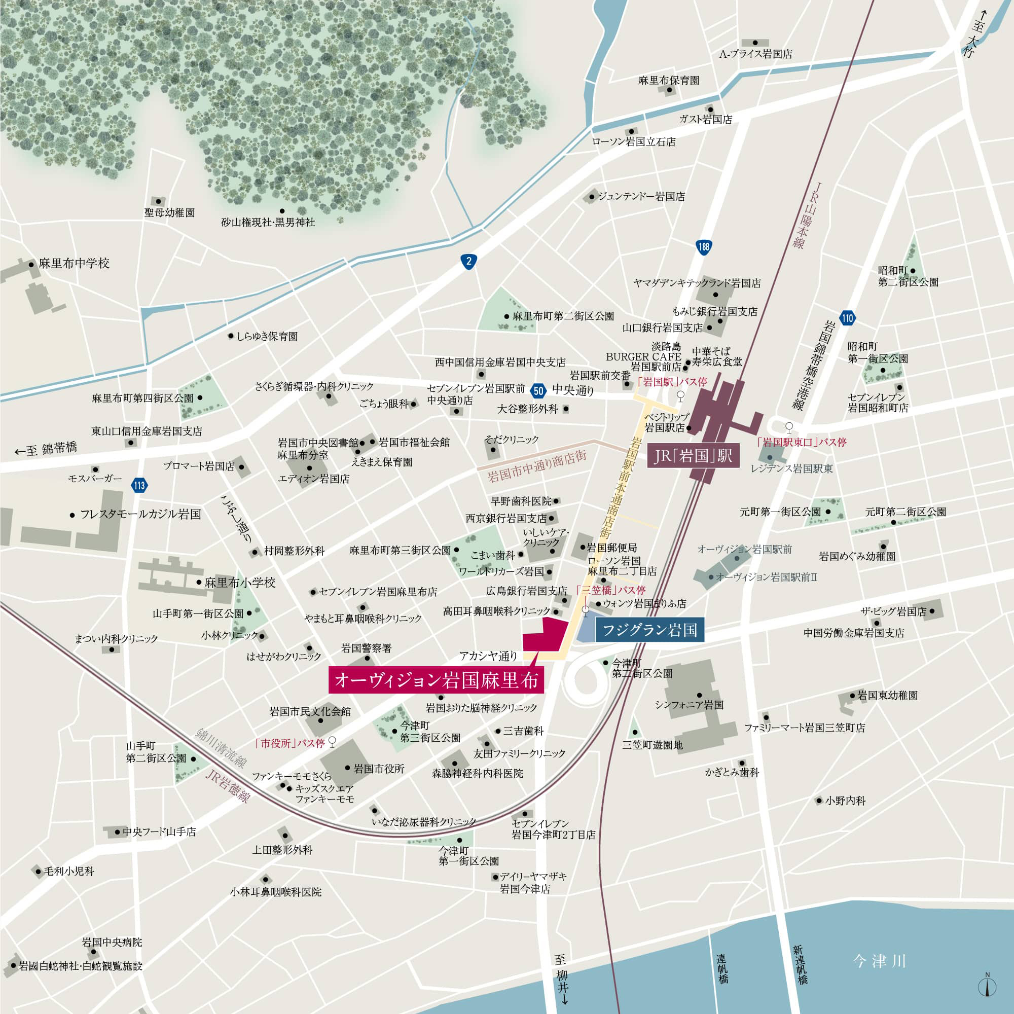 オーヴィジョン岩国麻里布：案内図