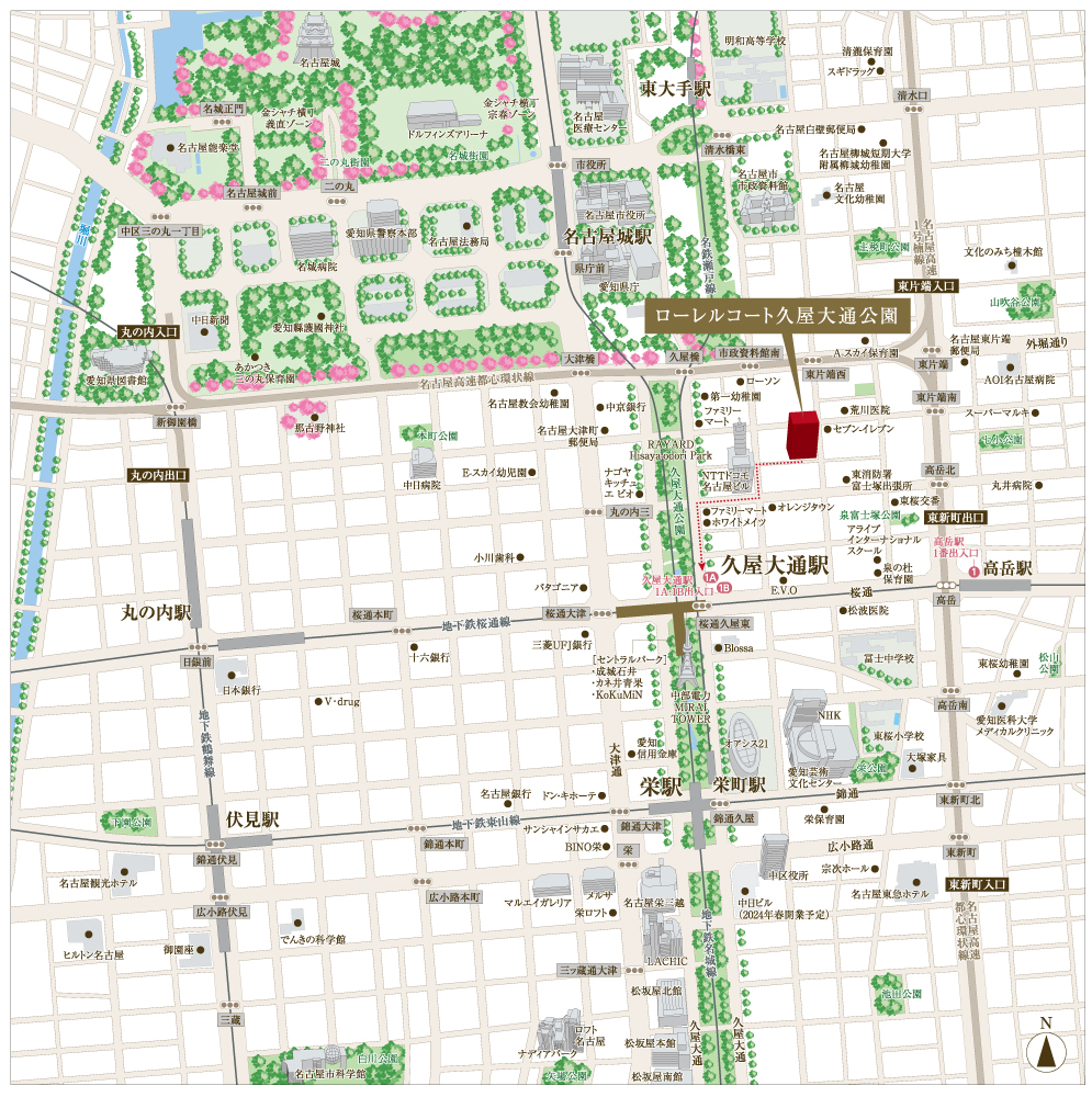 ローレルコート久屋大通公園：案内図