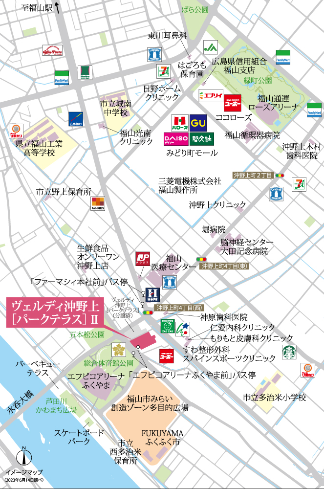 ヴェルディ沖野上［パークテラス］II：案内図