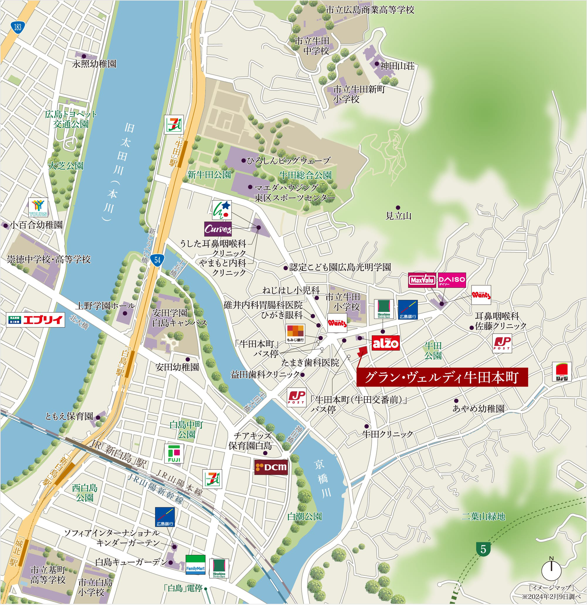 グラン・ヴェルディ牛田本町：案内図