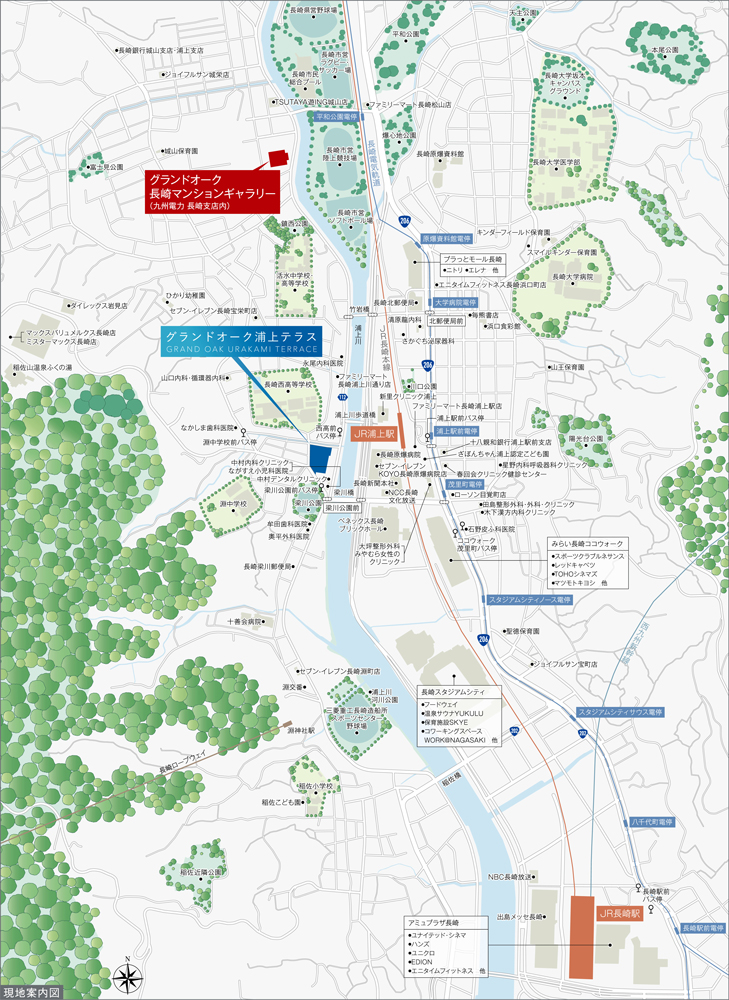 グランドオーク浦上テラス：モデルルーム地図