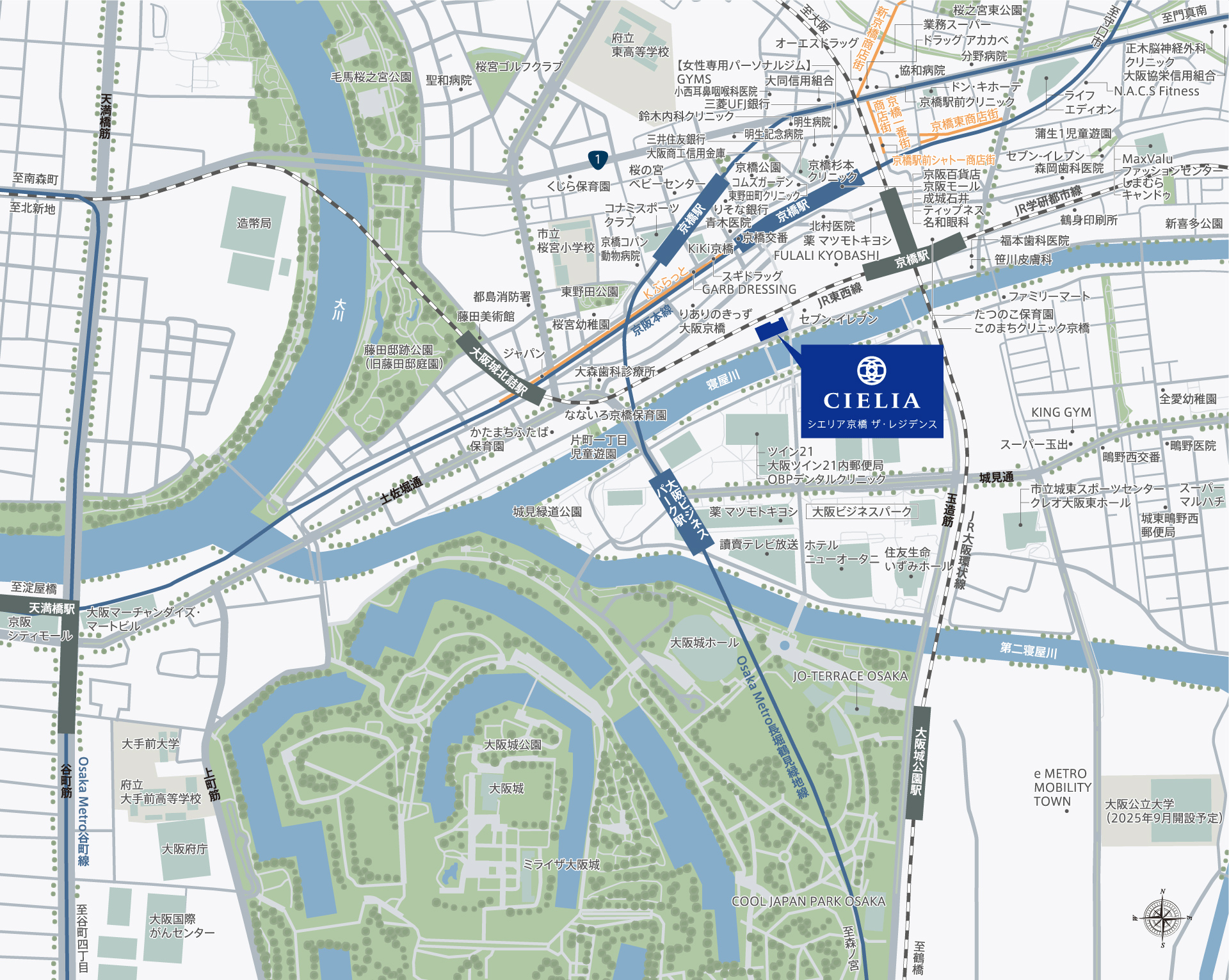 シエリア京橋 ザ・レジデンス：案内図