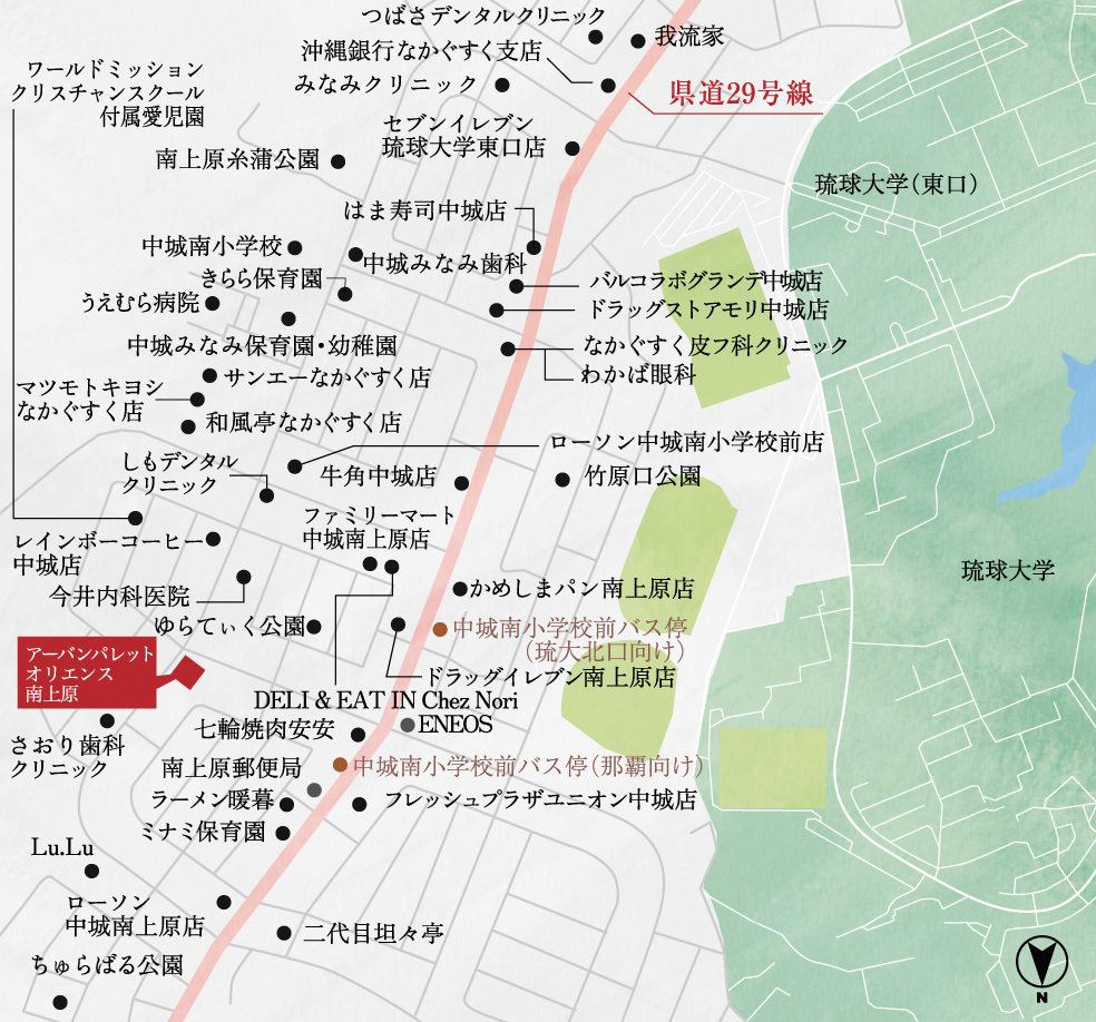 アーバンパレットオリエンス南上原：案内図