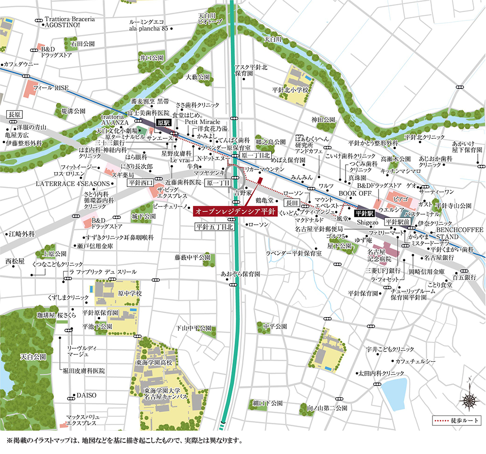 オープンレジデンシア平針：案内図