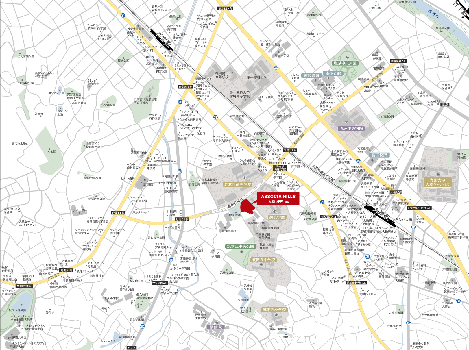 ASSOCIA HILLS 大橋 桜苑（仮称）：案内図