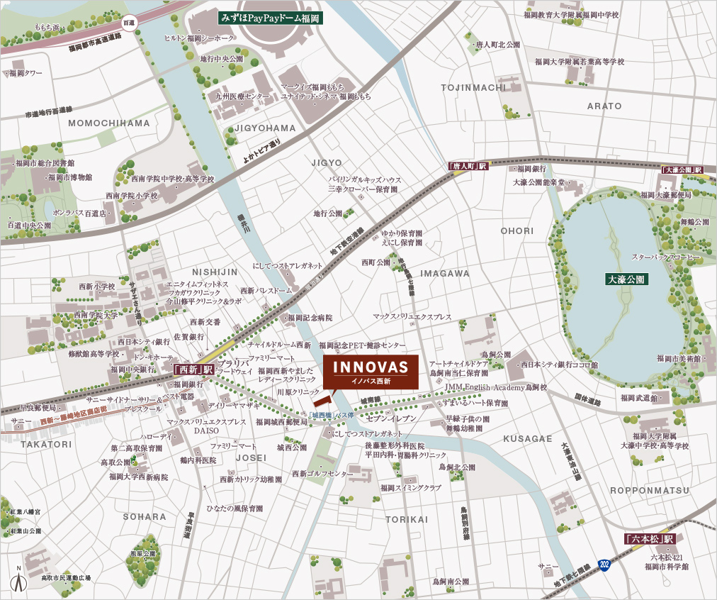 イノバス西新：案内図