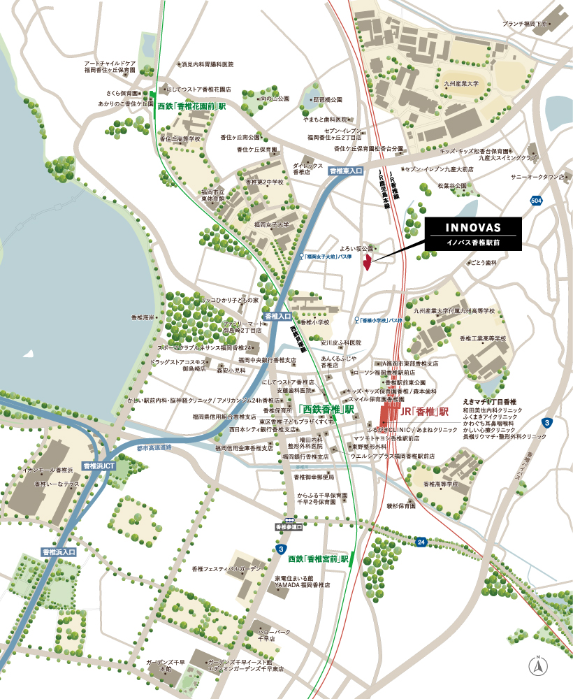 イノバス香椎駅前：案内図