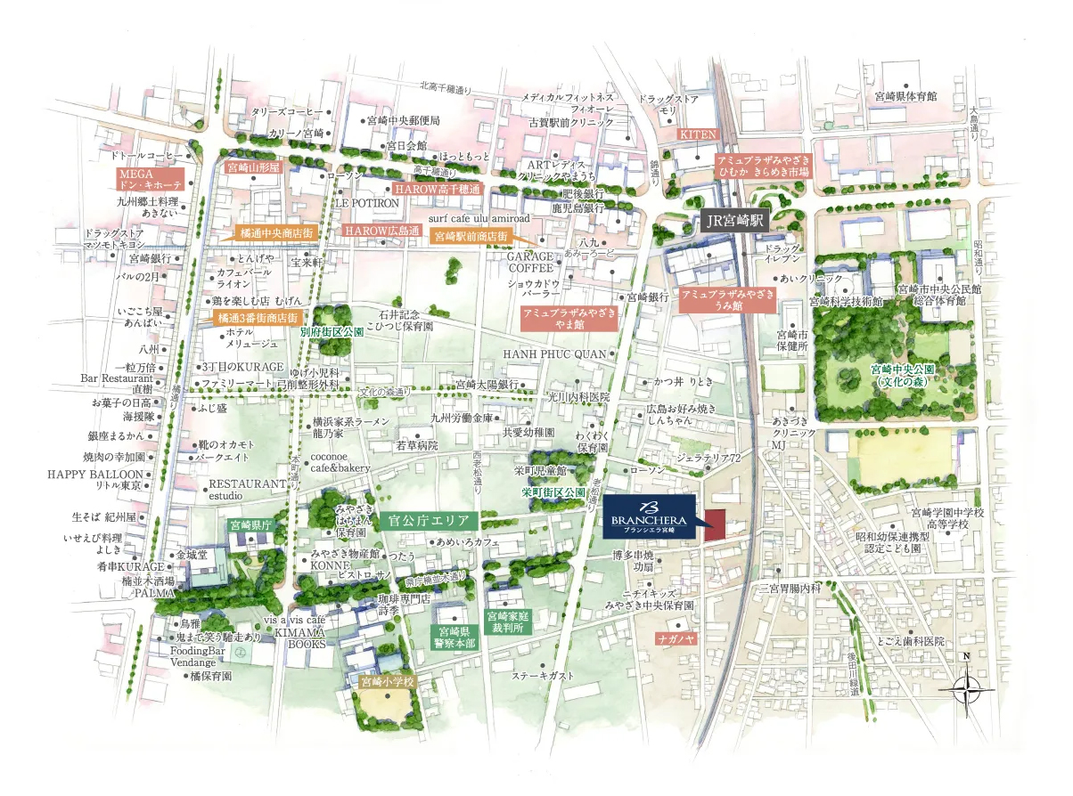 ブランシエラ宮崎：案内図