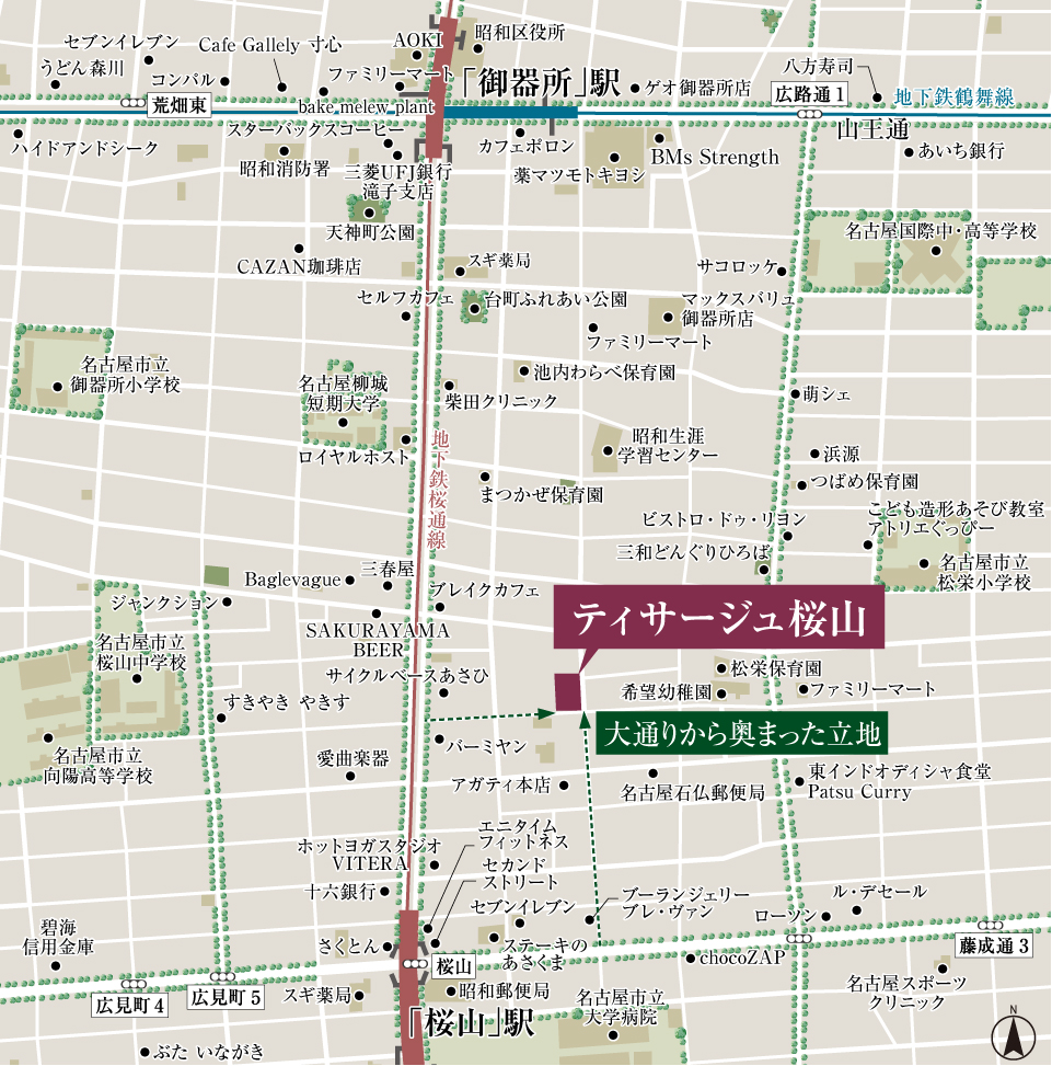 ティサージュ桜山：案内図