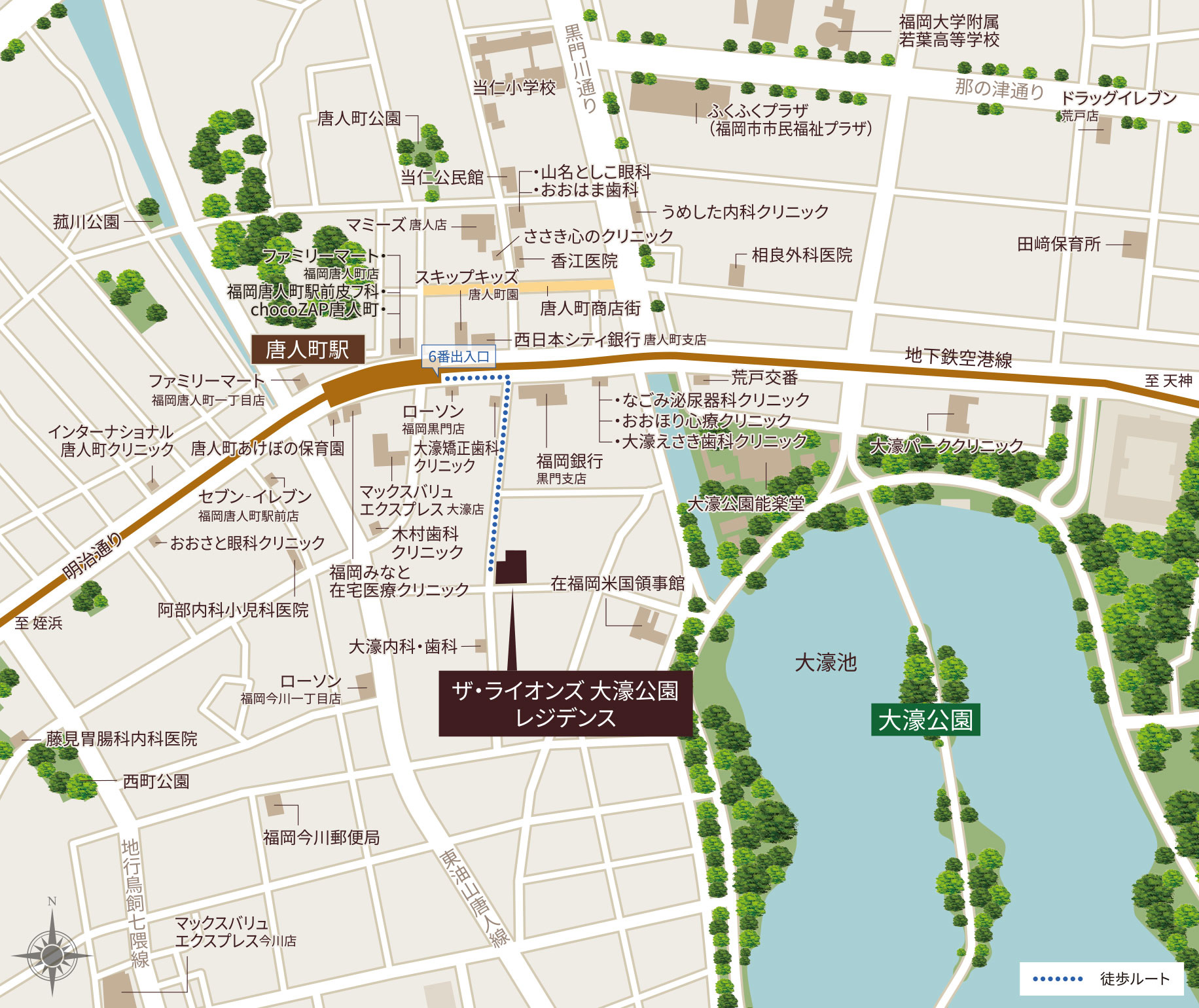 ザ・ライオンズ大濠公園レジデンス：案内図