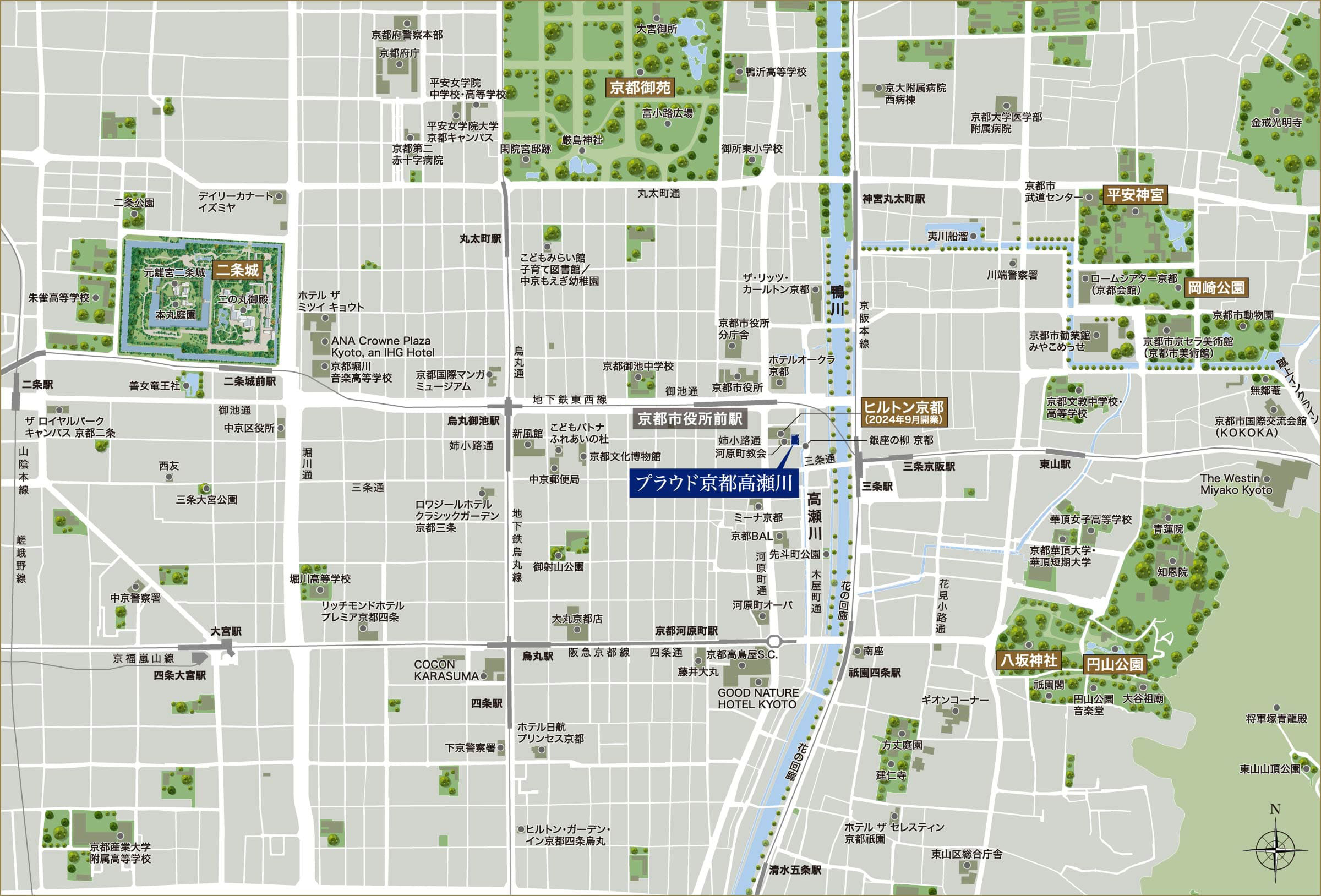 プラウド京都高瀬川：案内図