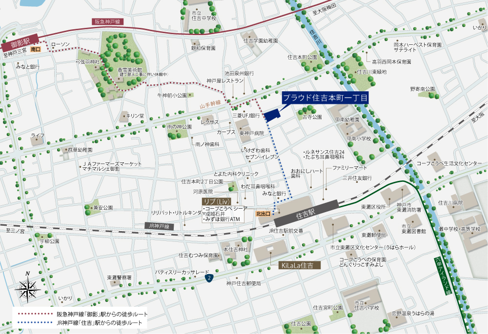 プラウド住吉本町一丁目：案内図