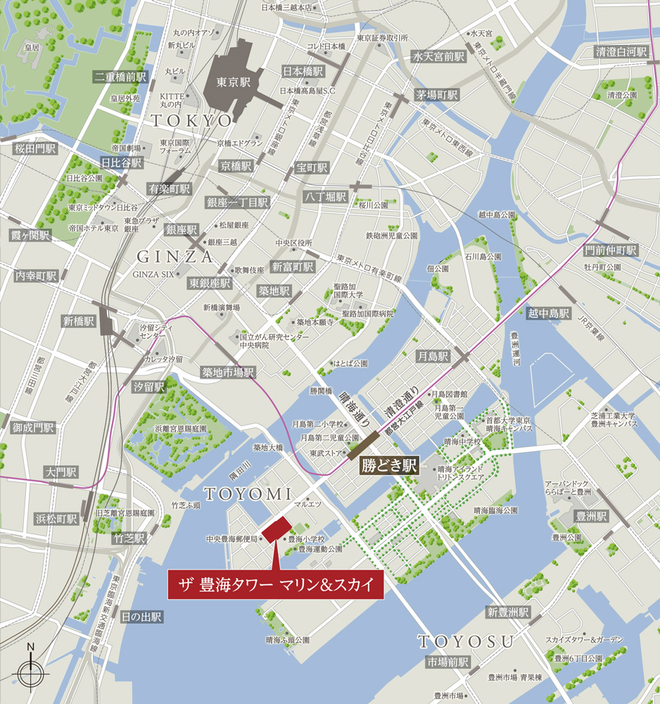 ＴＨＥ　ＴＯＹＯＭＩ　ＴＯＷＥＲ　ＭＡＲＩＮＥ＆ＳＫＹ：案内図