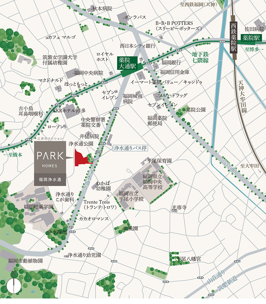 パークホームズ福岡浄水通：案内図