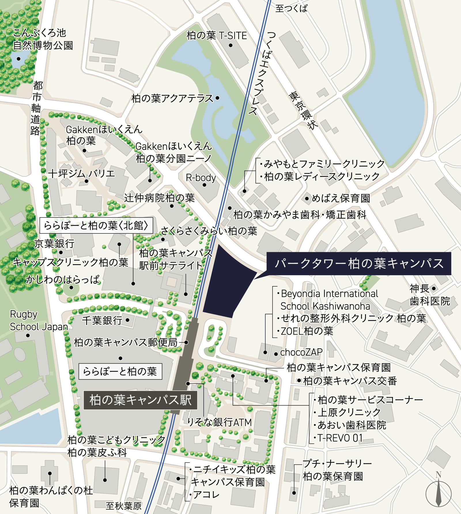 パークタワー柏の葉キャンパス：案内図