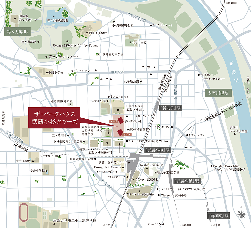 ザ・パークハウス 武蔵小杉タワーズ：案内図