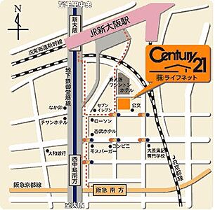 株式会社ライフネット センチュリー21新大阪本店の周辺地図