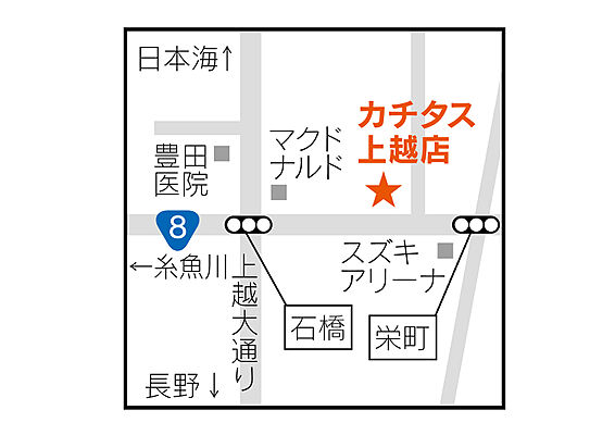 株式会社カチタス 上越店の周辺地図