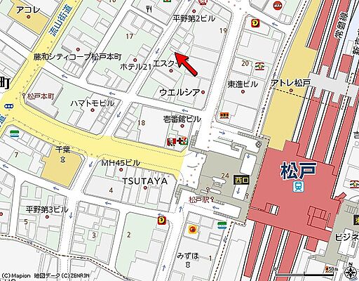 株式会社ハウスなび　松戸店の周辺地図