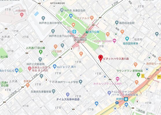 株式会社神戸ライフ　ピタットハウス湊川店の周辺地図