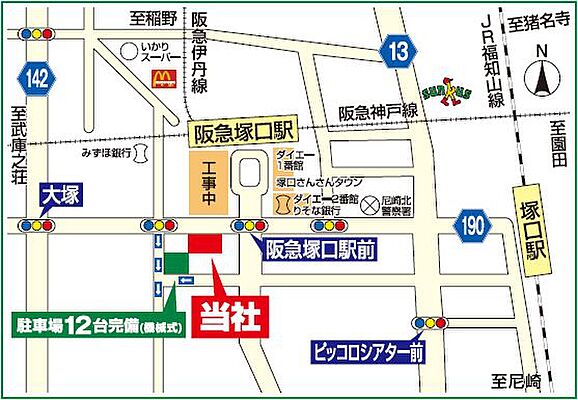 株式会社福屋不動産販売 塚口店の周辺地図