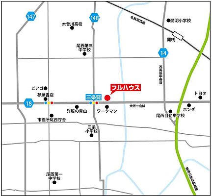 フルハウスの周辺地図