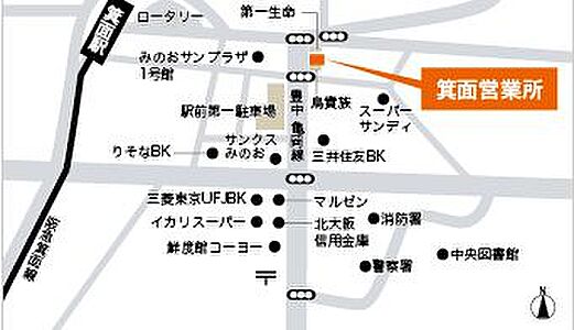 株式会社ウィル 箕面営業所の周辺地図