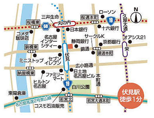 ニッカ不動産株式会社 名古屋伏見本店の周辺地図