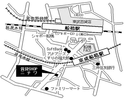 株式会社ニチワ 船橋店の周辺地図