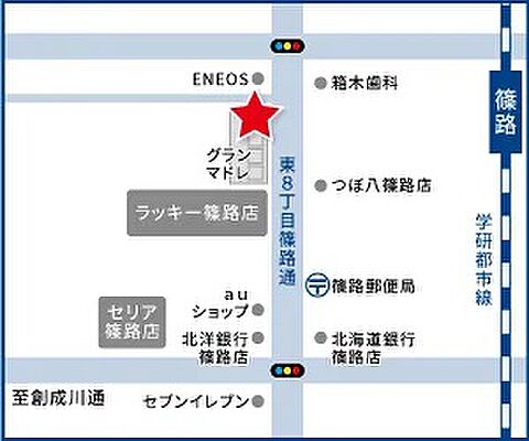 ハウスドゥ 篠路 株式会社キュアテックの周辺地図